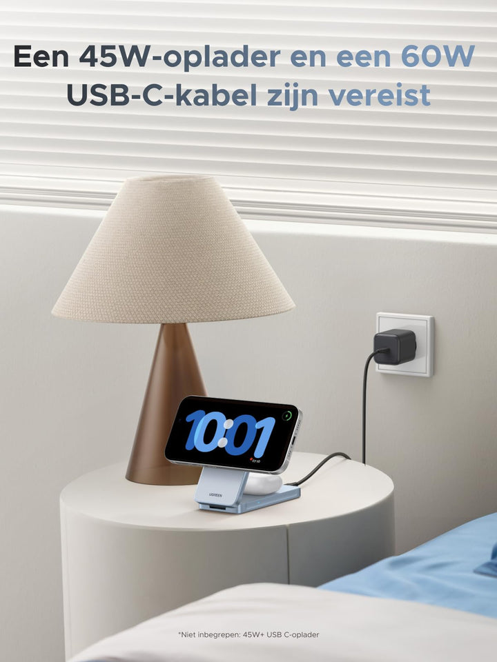 UGREEN MagFlow 2 - in - 1 Magnetische Draadloze Oplader 25W (MagSafe - compatibel)