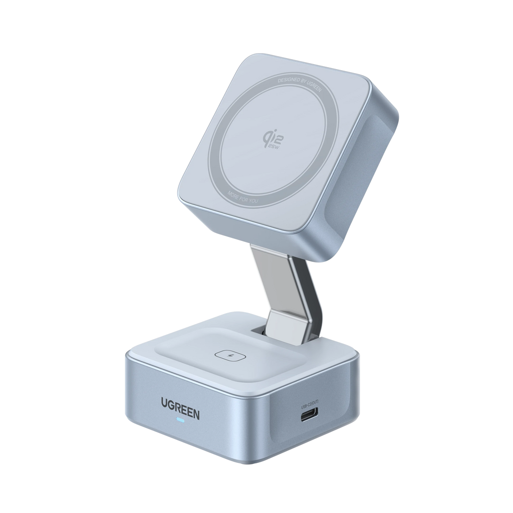 UGREEN MagFlow 2 - in - 1 Magnetische Draadloze Oplader (Qi2 25W, MagSafe - compatibel)