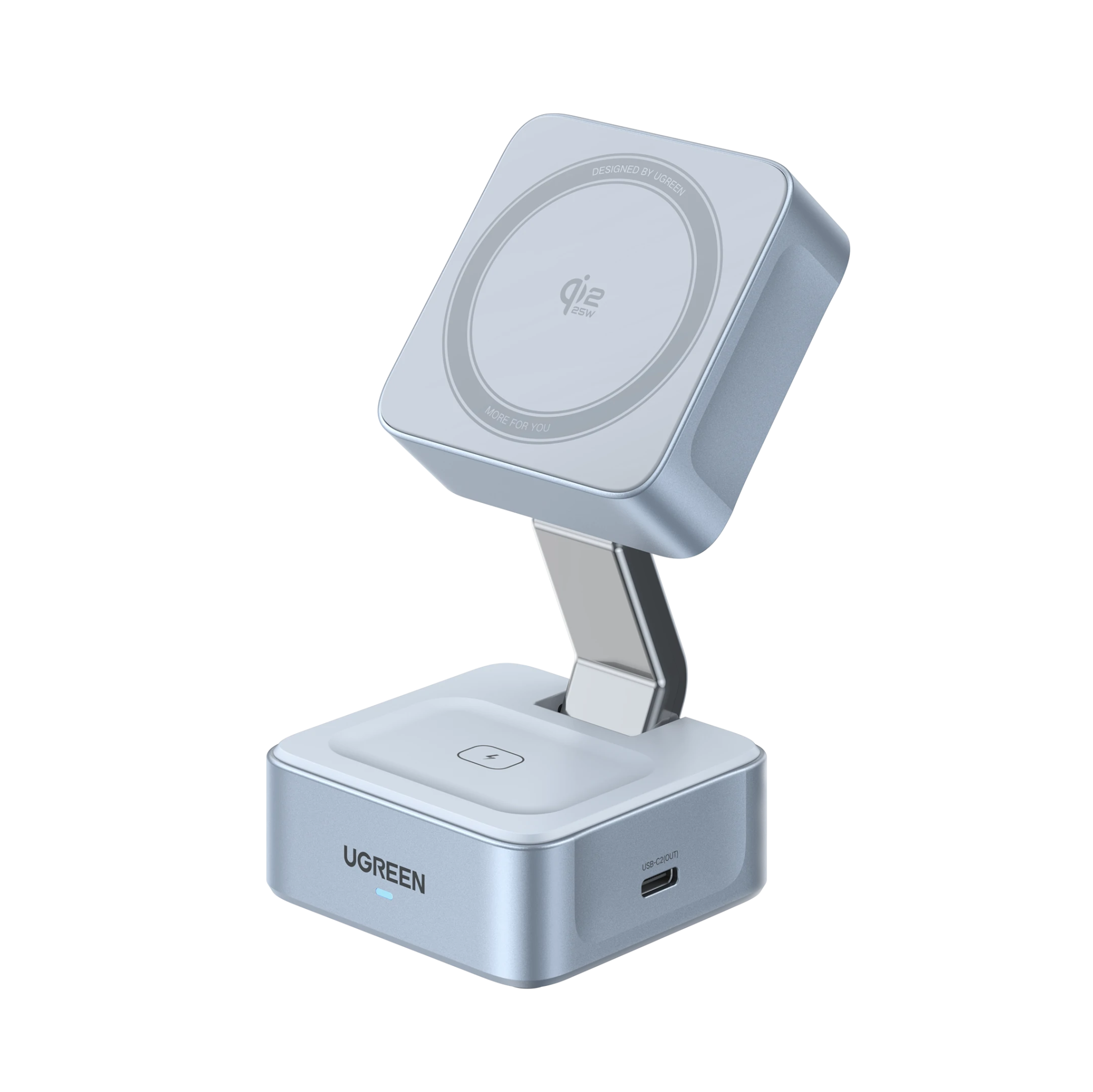 UGREEN MagFlow 2 - in - 1 Magnetische Draadloze Oplader (Qi2 25W, MagSafe - compatibel)