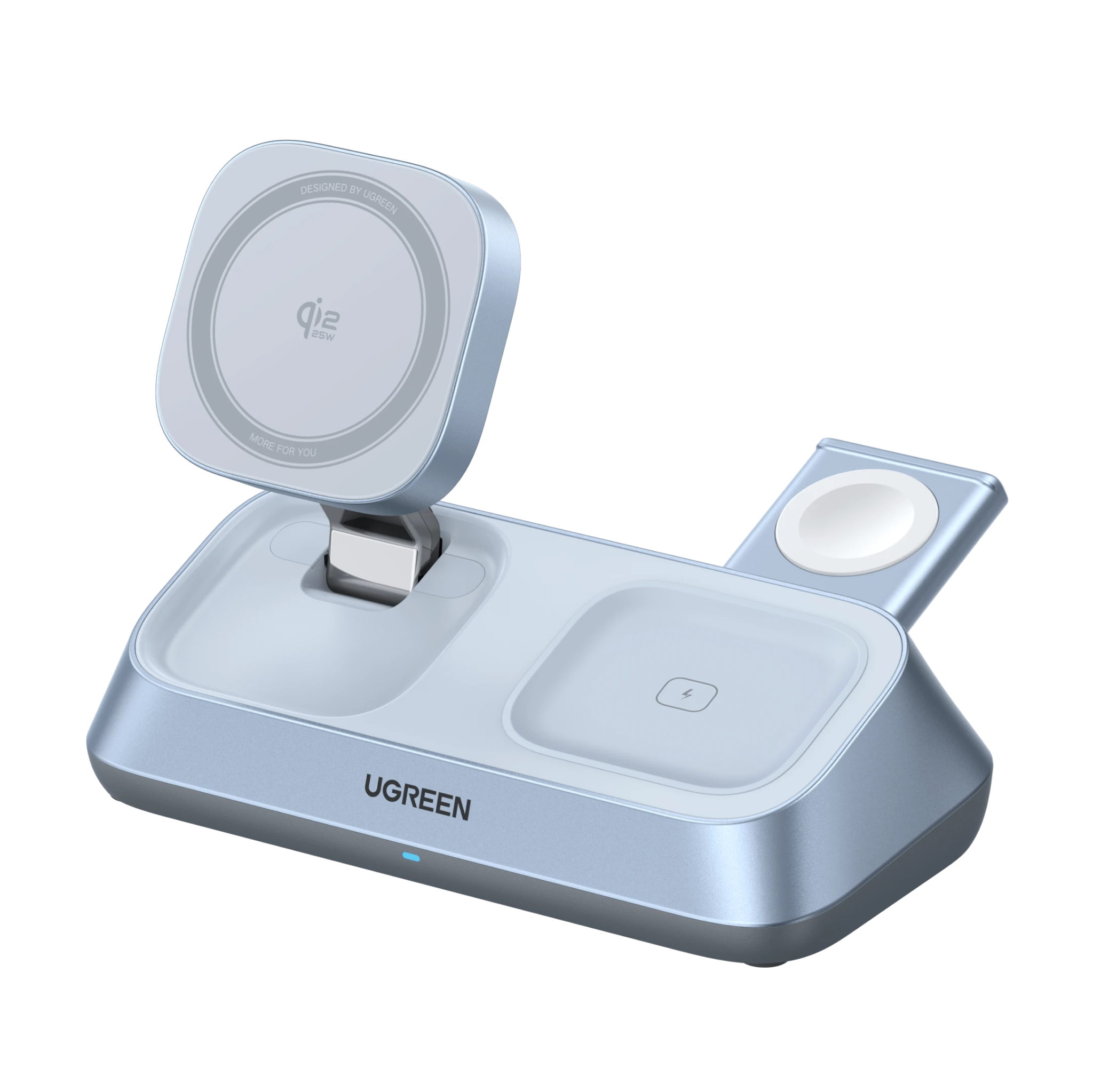 UGREEN MagFlow 3 - in - 1 Magnetische Draadloze Oplader (Qi2 25W, MagSafe - compatibel)