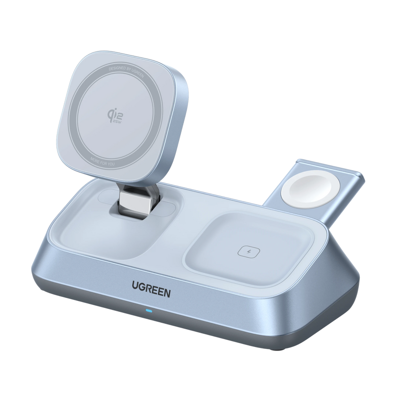 UGREEN MagFlow 3-in-1 Magnetische Draadloze Oplader (Qi2 25W, MagSafe-compatibel)