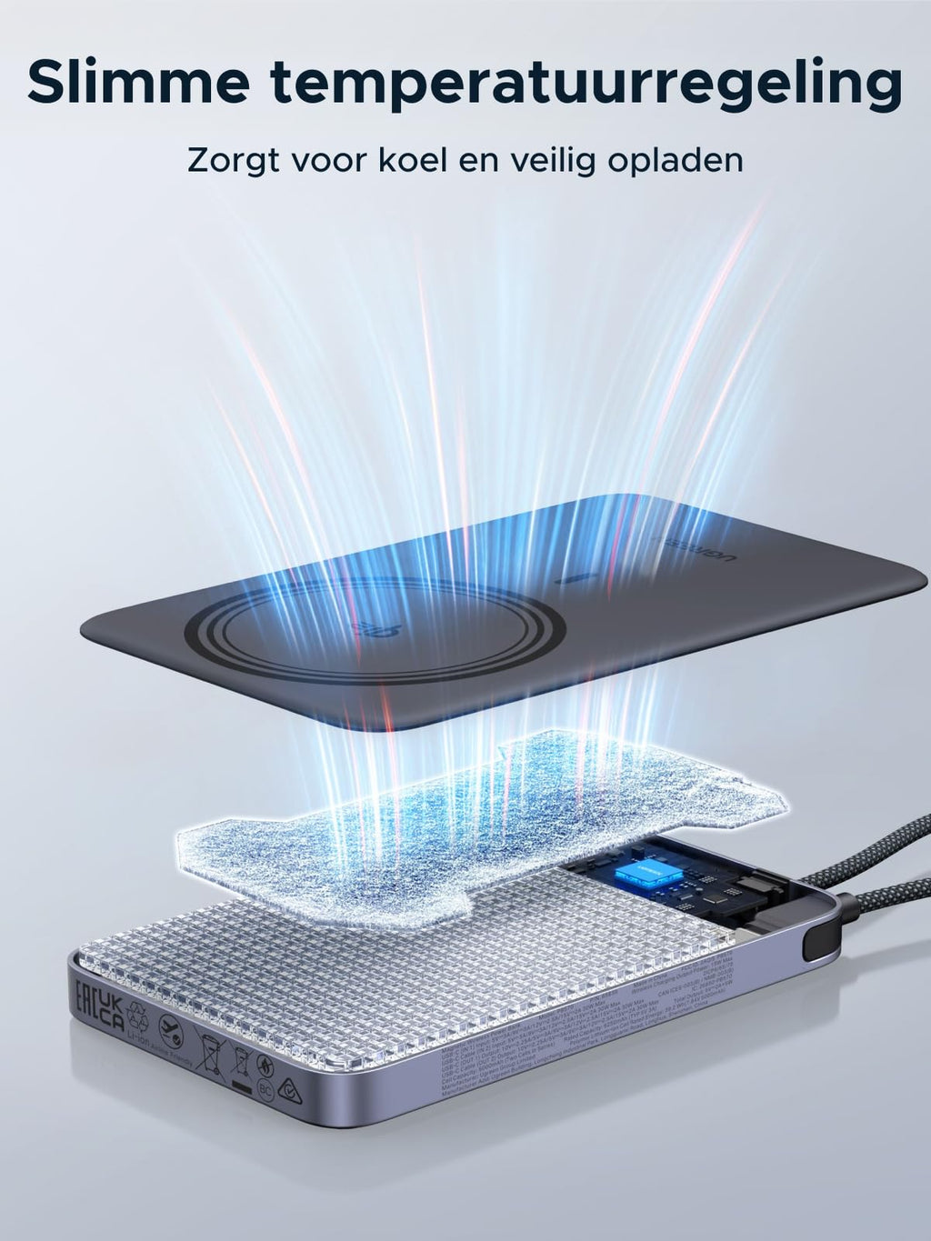 UGREEN MagFlow Air Magnetische Powerbank (10000mAh, Qi2 15W)