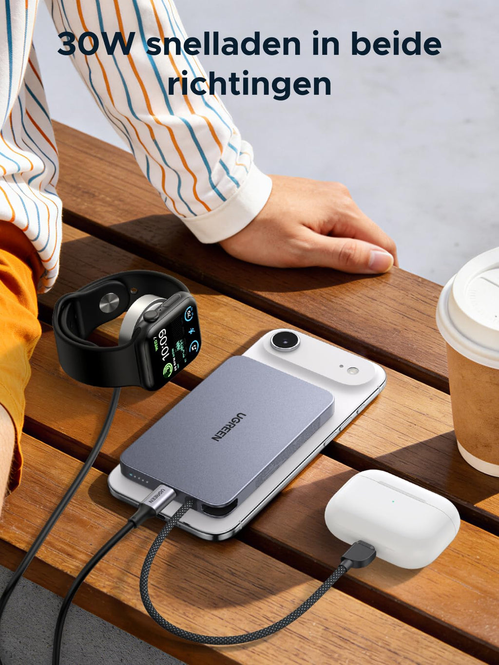 UGREEN MagFlow Air Magnetische Powerbank (10000mAh, Qi2 15W)