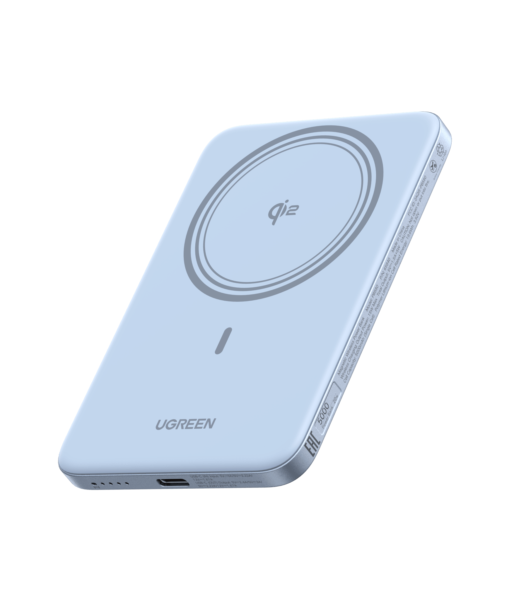 UGREEN MagFlow Air Magnetische Powerbank (5000mAh, Qi2 15W)