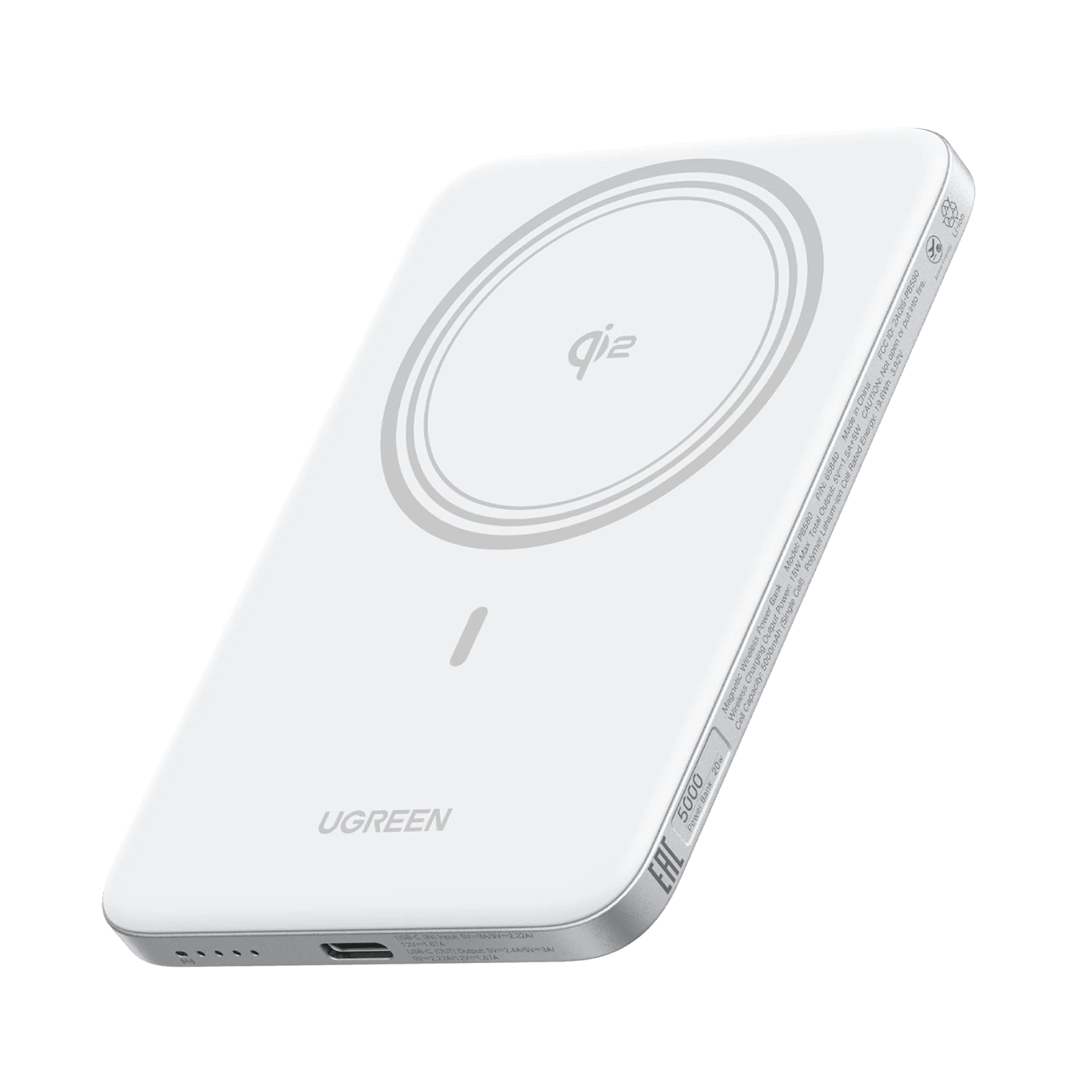 UGREEN MagFlow Air Magnetische Powerbank (5000mAh, Qi2 15W)