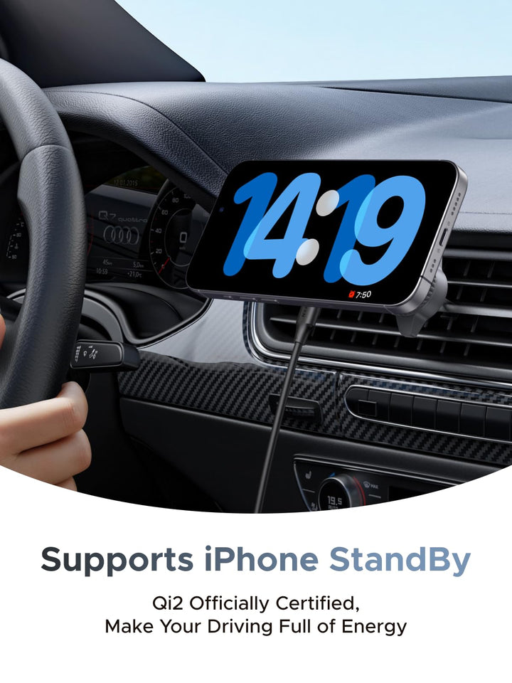 UGREEN MagFlow Magnetische Draadloze Autolader 25W (MagSafe - compatibel)