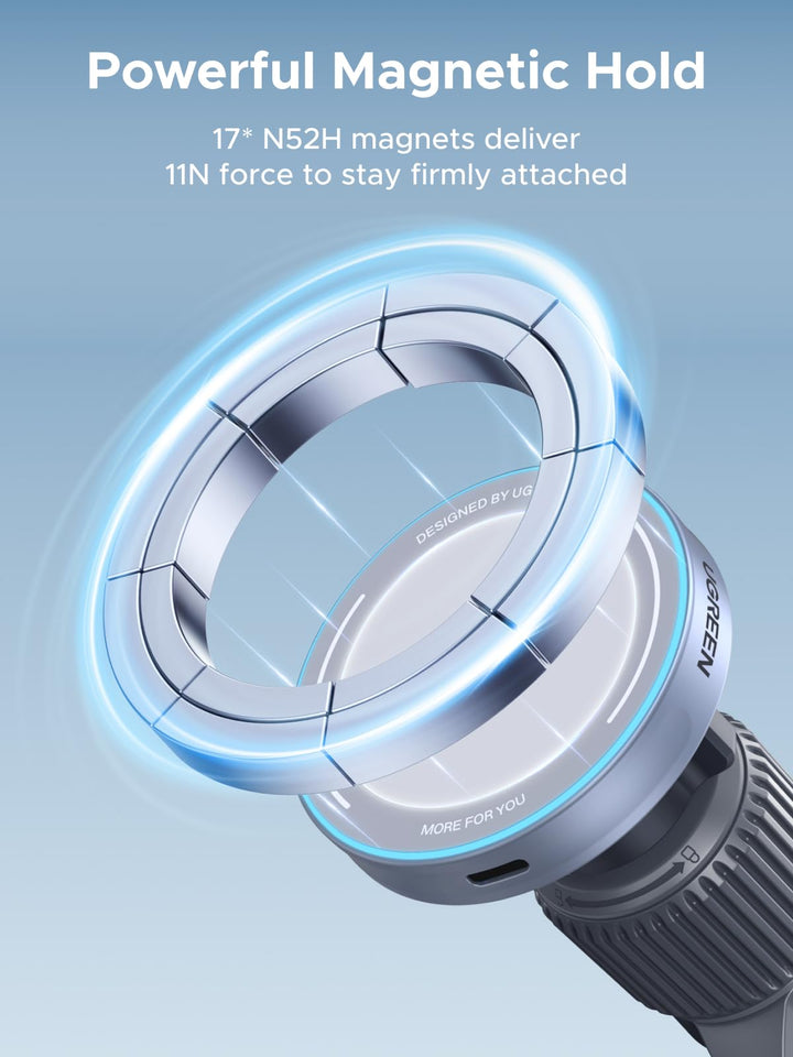 UGREEN MagFlow Magnetische Draadloze Autolader 25W (MagSafe - compatibel)