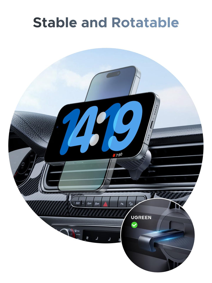 UGREEN MagFlow Magnetische Draadloze Autolader 25W (MagSafe - compatibel)