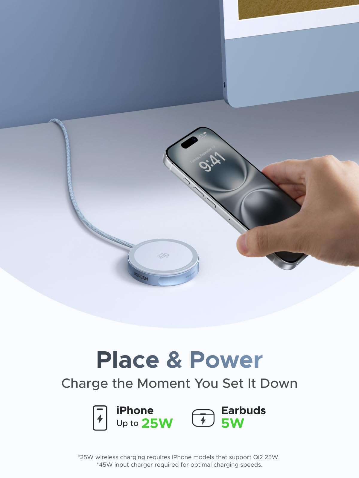 UGREEN MagFlow Magnetische Draadloze Oplaadpad 25W (MagSafe - compatibel)