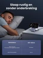 UGREEN MagFlow Qi2 15W Magnetisch Oplaadstation 2-in-1 -slaap rustig en zonder onderbreking