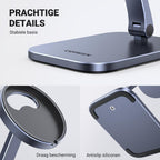UGREEN MagSafe Telefoon Standaard iPhone StandBy Modus Houder In Hoogte en Hoek Verstelbaar Opvouwbare Draagbare Aluminium Houder Compatibel met iPhone 15 Pro Max 15 Plus 14 13 12, MagSafe Hoes