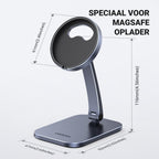 UGREEN MagSafe Telefoon Standaard iPhone StandBy Modus Houder In Hoogte en Hoek Verstelbaar Opvouwbare Draagbare Aluminium Houder Compatibel met iPhone 15 Pro Max 15 Plus 14 13 12, MagSafe Hoes