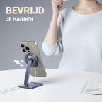 UGREEN MagSafe Telefoon Standaard iPhone StandBy Modus Houder In Hoogte en Hoek Verstelbaar Opvouwbare Draagbare Aluminium Houder Compatibel met iPhone 15 Pro Max 15 Plus 14 13 12, MagSafe Hoes