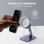 UGREEN MagSafe Telefoon Standaard iPhone StandBy Modus Houder In Hoogte en Hoek Verstelbaar Opvouwbare Draagbare Aluminium Houder Compatibel met iPhone 15 Pro Max 15 Plus 14 13 12, MagSafe Hoes