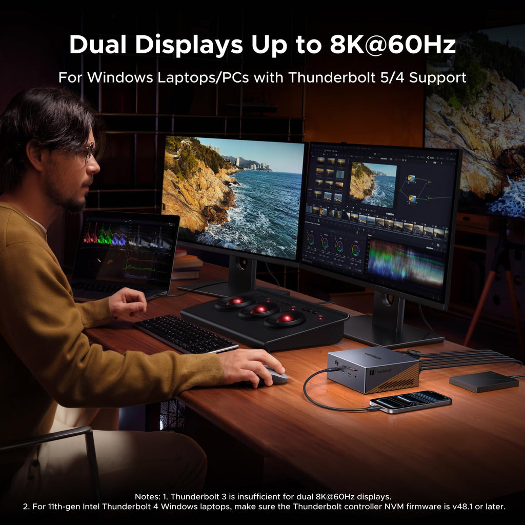 UGREEN Maxidok 17 - in - 1 Thunderbolt™ 5 Dockingstation – 8TB, Dual 6K/8K - display voor Mac & Windows