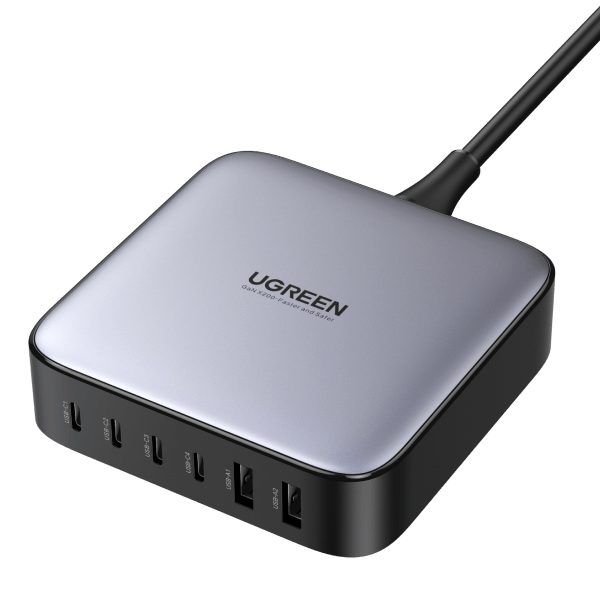 UGREEN Nexode 200W USB C GaN Oplader met 6 poorten