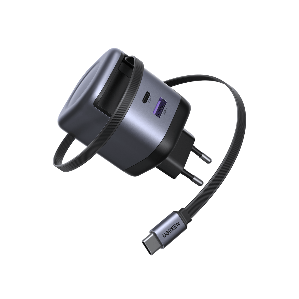 UGREEN Nexode 65W Oplader met Retractable USB - C - kabel