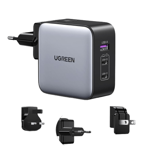 UGREEN Nexode 65W USB C GaN Oplader met 3 poorten met EU/US/UK Stekker