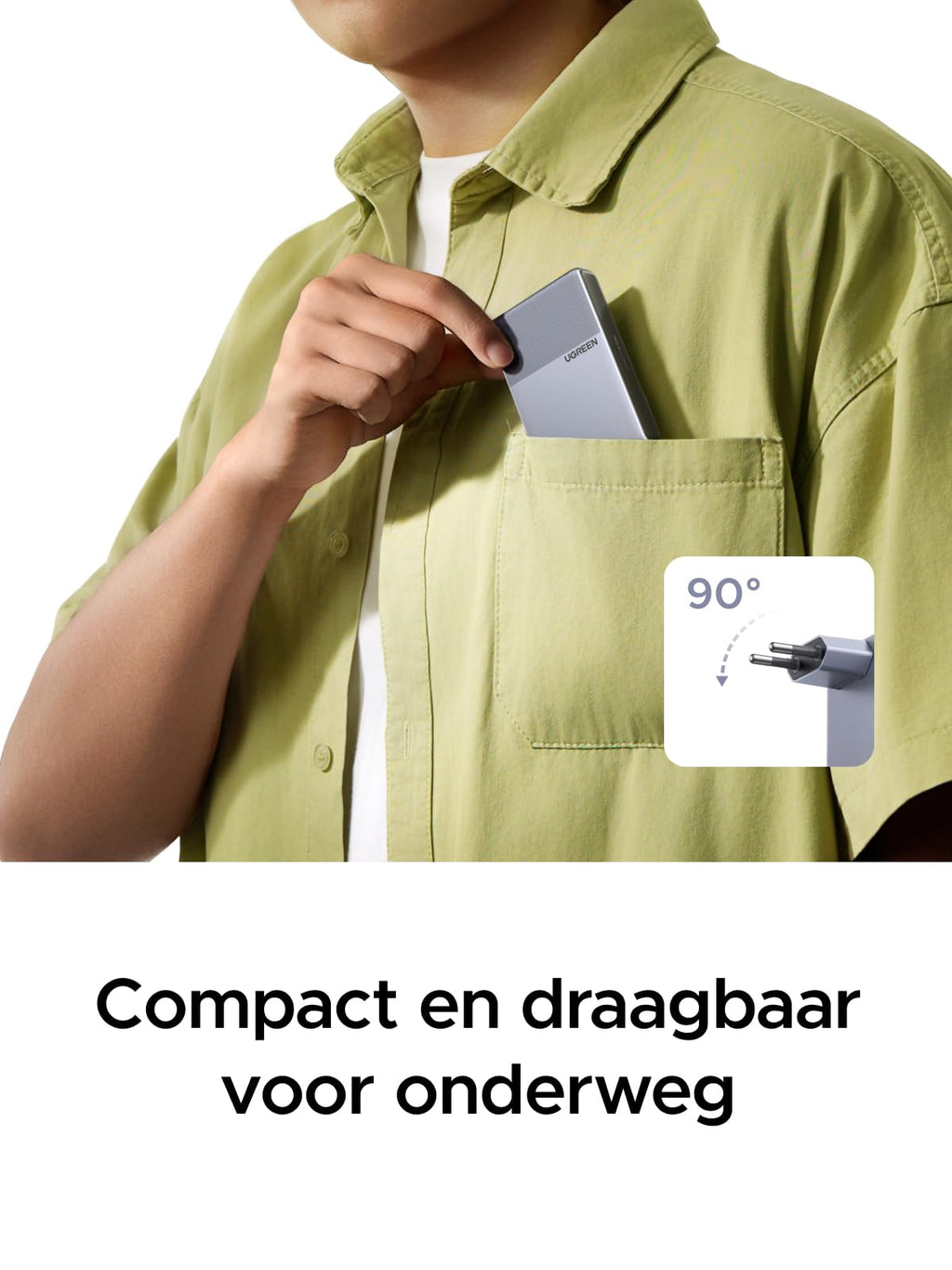 UGREEN Nexode Air Slim Oplader (65W, 3 - Poorts, Opvouwbare Stekker)