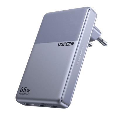 UGREEN Nexode Air Slim Oplader (65W, 3-Poorts, Opvouwbare Stekker)