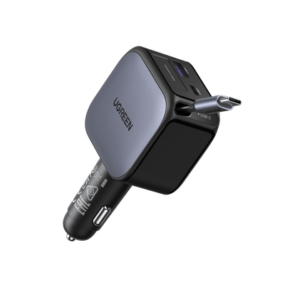 UGREEN Nexode Autolader 60W met Retractable USB-C-kabel
