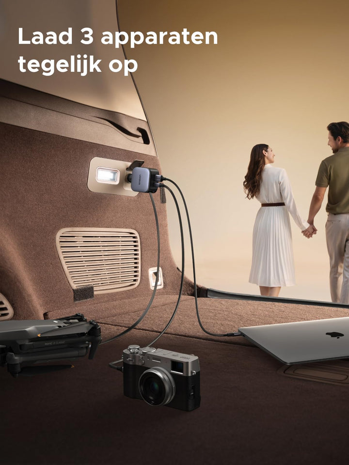 UGREEN Nexode Autolader 90W met Retractable USB - C - kabel