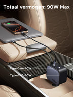 UGREEN Nexode Autolader 90W met Retractable USB - C - kabel