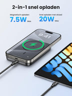 UGREEN Nexode draadloze powerbank 10000 mAh magnetische powerbank met USB - C snellaadfunctie, draadloze externe batterij MagSafe