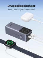 UGREEN Nexode Power Bank 12000mAh 100W powerbank met 2 poorten, externe batterij met digitaal display, USB C PD 3.0, compatibel met iPhone 15/14 Pro Max, Galaxy S24 Ultra, iPad meer
