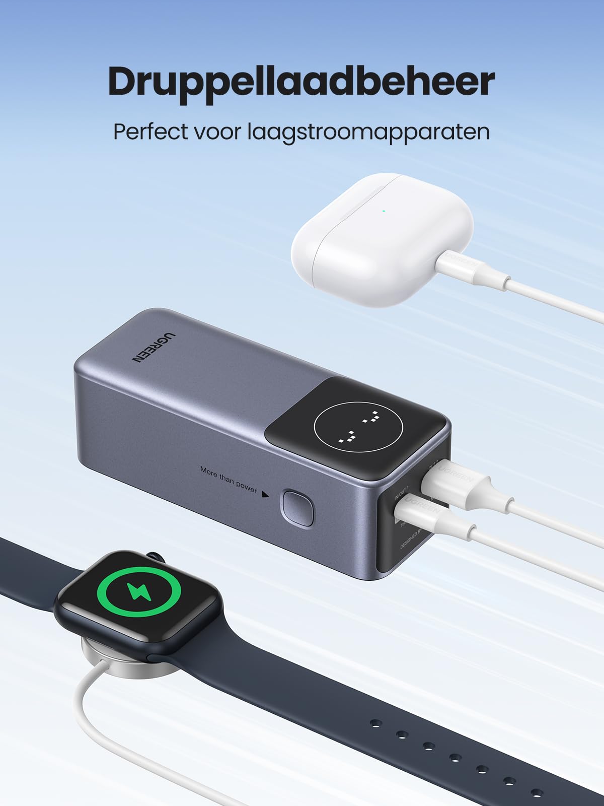 UGREEN Nexode Power Bank 12000mAh 100W powerbank met 2 poorten, externe batterij met digitaal display, USB C PD 3.0, compatibel met iPhone 15/14 Pro Max, Galaxy S24 Ultra, iPad meer