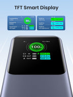 UGREEN Nexode Power Bank 20000mAh 130W met 3 poorten, externe accu met digitaal display, USB C PD 3.0, compatibel met iPhone 15/14 Pro Max, Galaxy S24 Ultra, Macbook Pro, Dell, meer