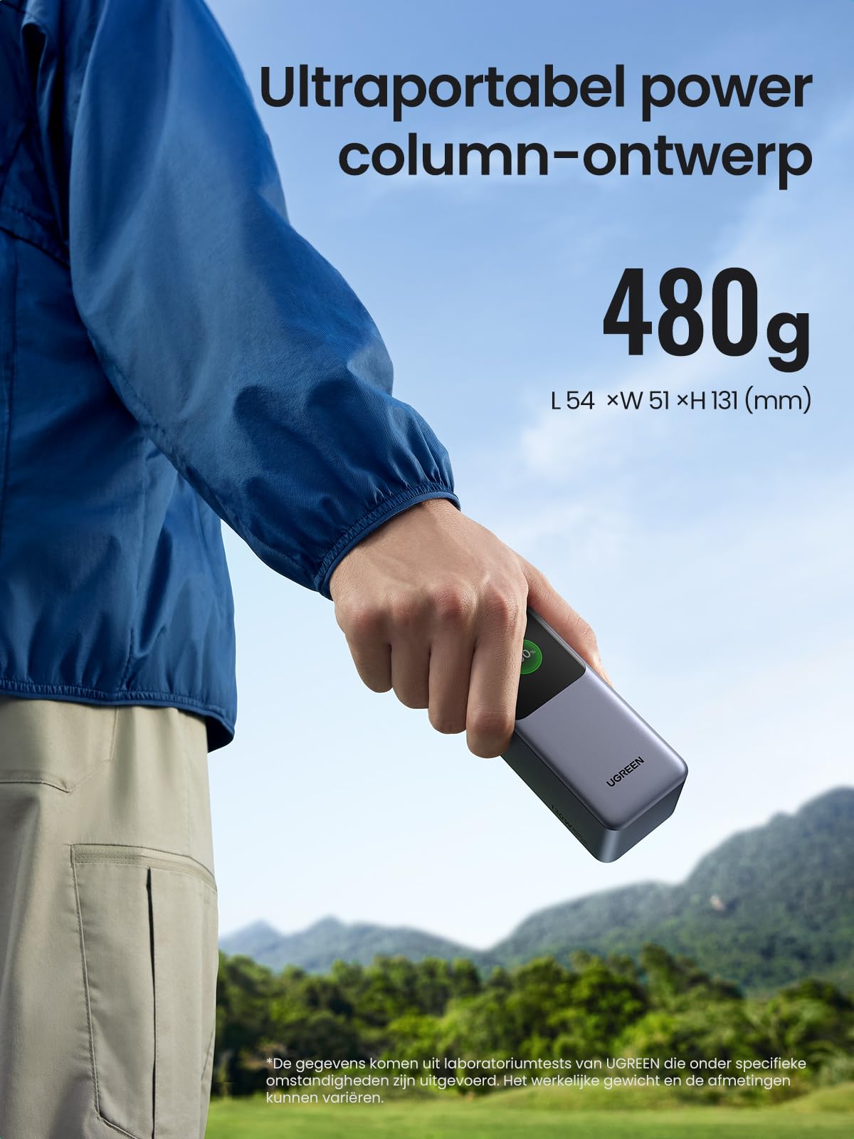 UGREEN Nexode Power Bank 20000mAh 130W met 3 poorten, externe accu met digitaal display, USB C PD 3.0, compatibel met iPhone 15/14 Pro Max, Galaxy S24 Ultra, Macbook Pro, Dell, meer