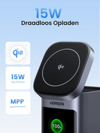 UGREEN Nexode Power Bank 20000mAh 145W Max Qi2-certificering, 15W draadloos snel opladen -15w draadloos opladen