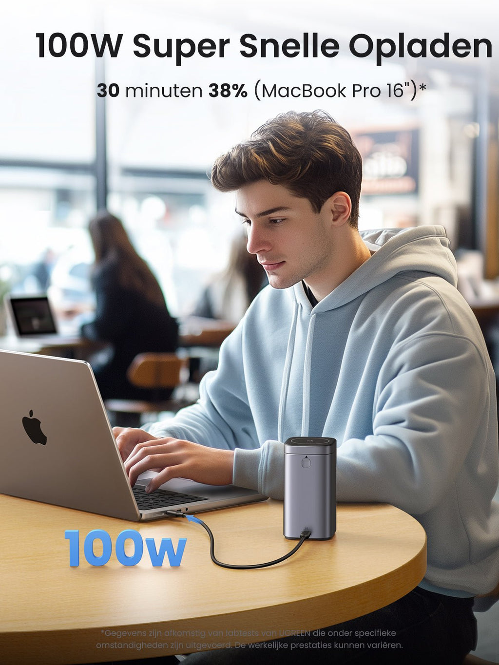 UGREEN Nexode Power Bank 20000mAh 145W Max Qi2-certificering, 15W draadloos snel opladen -100w super snelle opladen