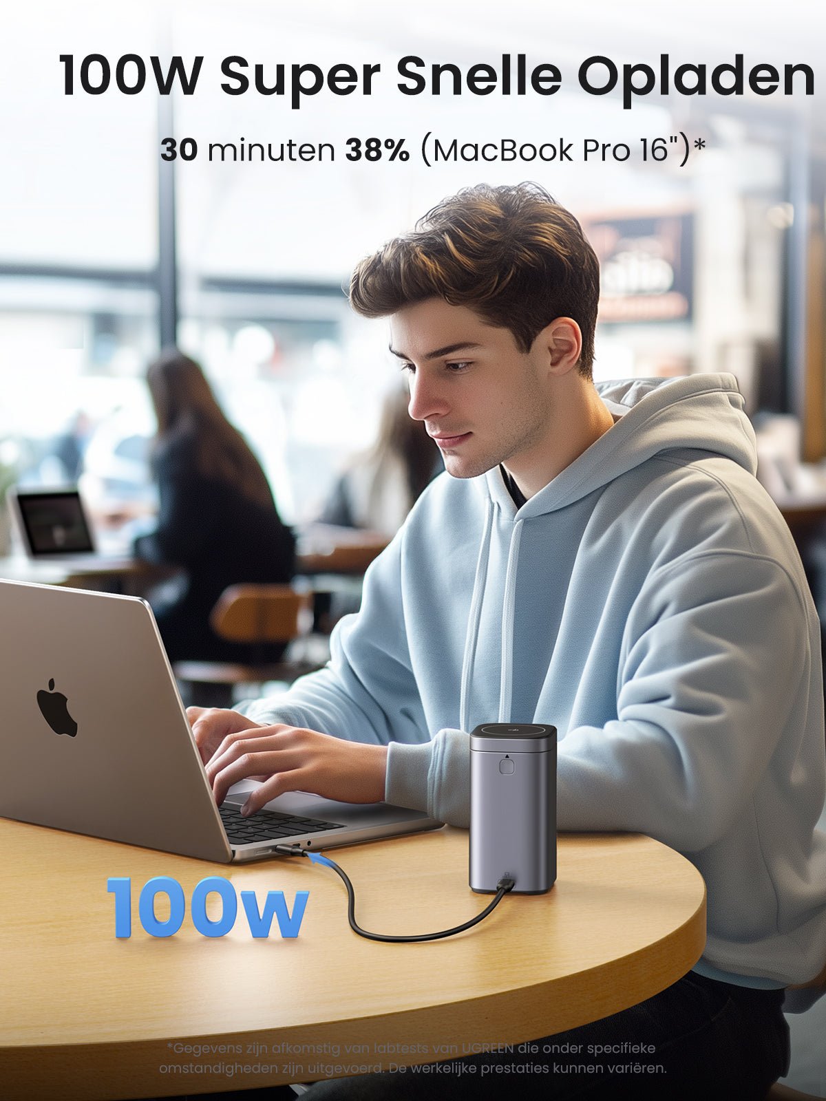 UGREEN Nexode Power Bank 20000mAh 145W Max Qi2-certificering, 15W draadloos snel opladen -100w super snelle opladen
