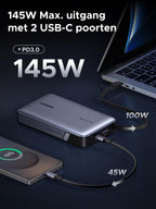 UGREEN Nexode Power Bank (20000mAh, 145W, USB - C geïntegreerde kabel)