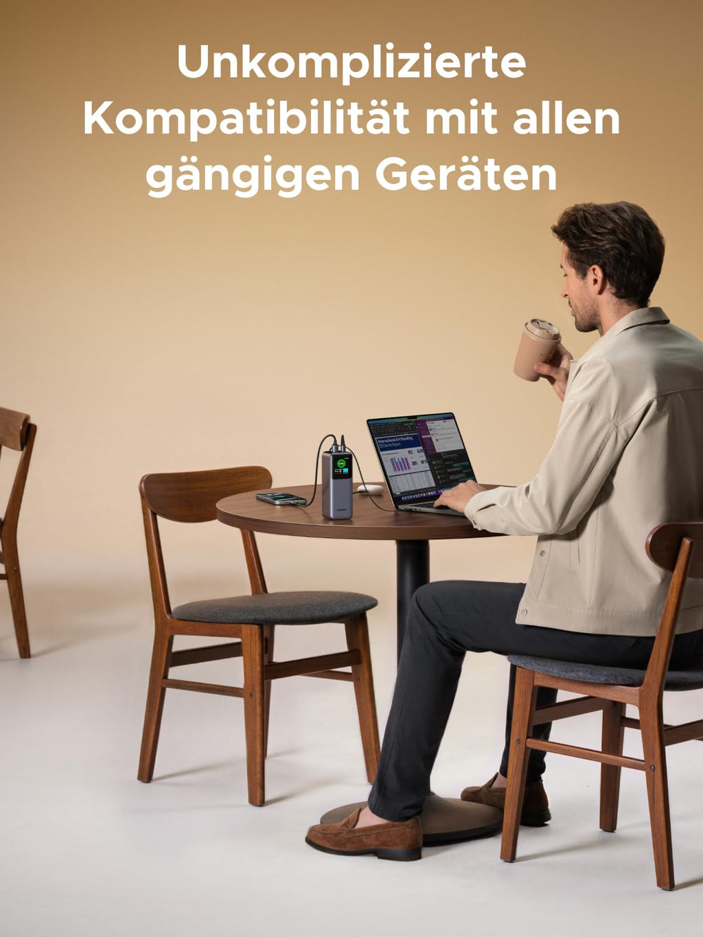 UGREEN Nexode Power Bank 20000mAh 165W met Retractable USB - C - kabel
