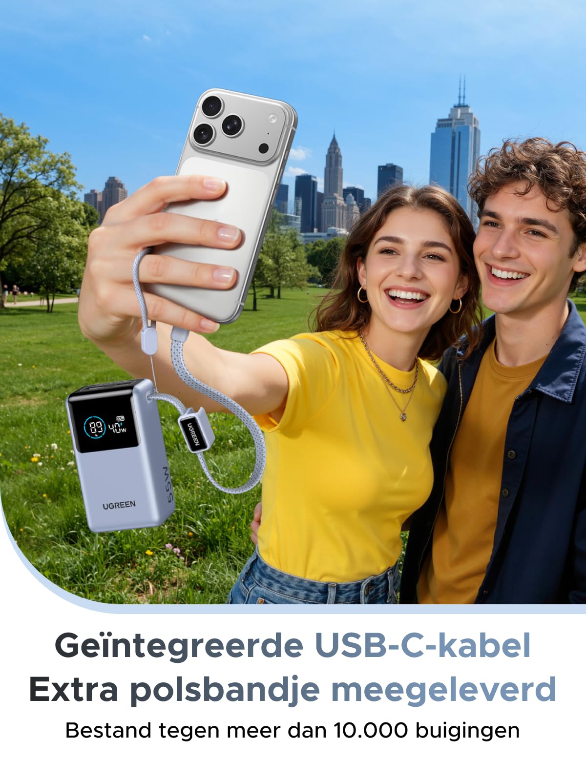 UGREEN Nexode Powerbank 10000mAh 55W met geïntegreerde USB - C - kabel
