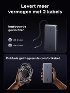 UGREEN Nexode Powerbank 25000mAh 165W met PD3.1 en dubbele USB - C - kabels