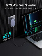 UGREEN Nexode Pro 65W USB C - oplader Slim met EU/US/UK - stekker GaN USB - C - voeding 3 - poorts oplader Snelle oplader Compatibel met MacBook Pro/Air, iPad, iPhone 15 Pro Max, Galaxy S23 Ultra, Dell XPS