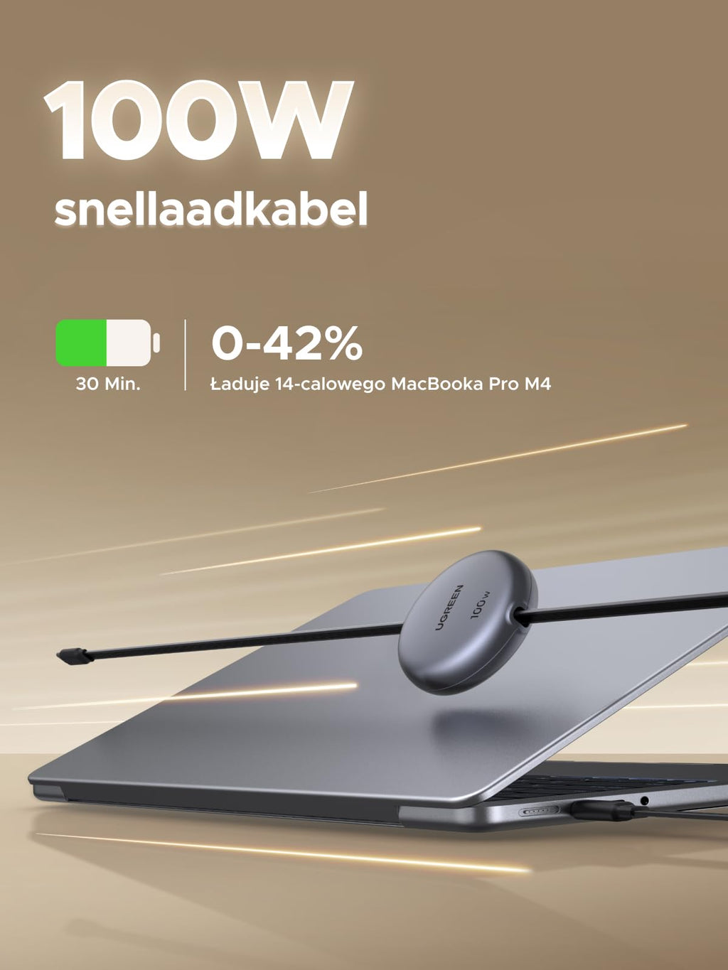 UGREEN Nexode Retractable USB - C - kabel 100W
