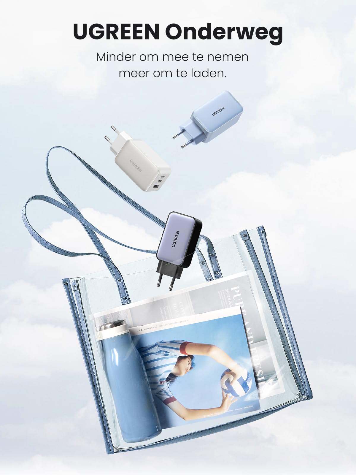UGREEN Nexode USB C - oplader 65W USB C - Charger 3 - poorts GaN PD - oplader PPS compatibel met MacBook Pro/Air, iPhone 16 Pro Max/16 Pro/115 Pro Max/15 Pro/14, iPad Pro, Galaxy S24 Ultra/S23/ S22 (wit)
