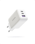 UGREEN Nexode USB C - oplader 65W USB C - Charger 3 - poorts GaN PD - oplader PPS compatibel met MacBook Pro/Air, iPhone 16 Pro Max/16 Pro/115 Pro Max/15 Pro/14, iPad Pro, Galaxy S24 Ultra/S23/ S22 (wit)
