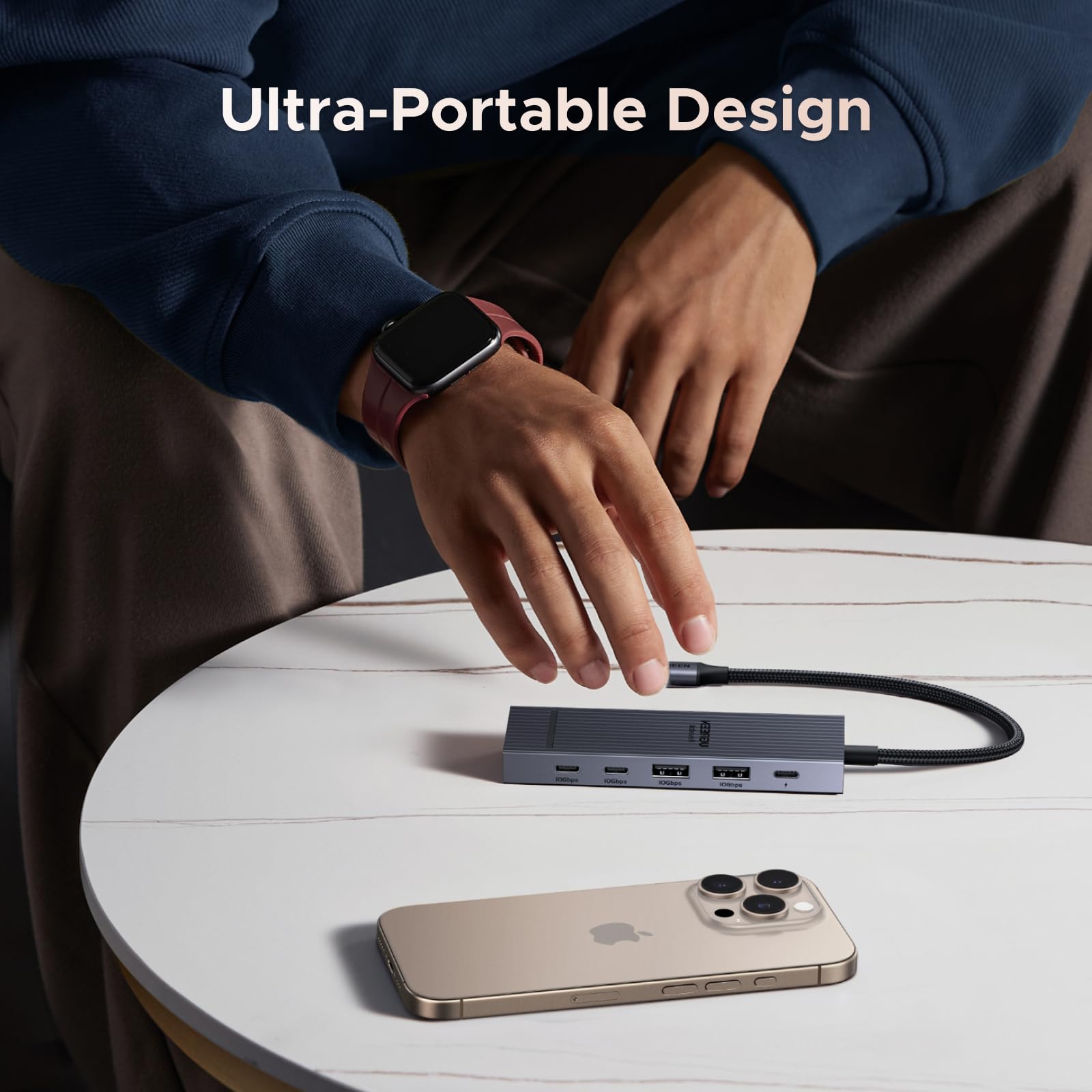 UGREEN Revodok 106 6-in-1 Dockingstation (10Gbps, 4K@60Hz, PD100W) -ultra-portable design