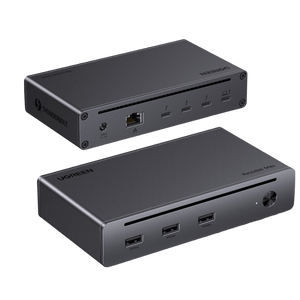 UGREEN Revodok Max 208 Thunderbolt 4 Dock 40 Gbps 8 in 1 dockingstation 3Thunderbolt 4 (dubbel 4K bij 60 Hz enkel 8K scherm)