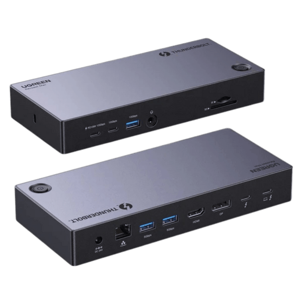 UGREEN Revodok Max 313 Thunderbolt 4 Dock 40Gbps Dockingstation met drie schermen (drievoudig 4K@60Hz, enkel 8K - scherm), 13 - in - 1 dockingstation 140W GaN - laadingang, microSD&SD 4.0, Ethernet, 3.5mm Aux