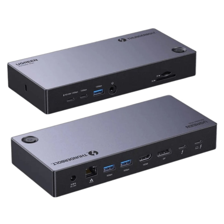 UGREEN Revodok Max 313 Thunderbolt 4 Dock 40Gbps Dockingstation met drie schermen (drievoudig 4K@60Hz, enkel 8K - scherm), 13 - in - 1 dockingstation 140W GaN - laadingang, microSD&SD 4.0, Ethernet, 3.5mm Aux