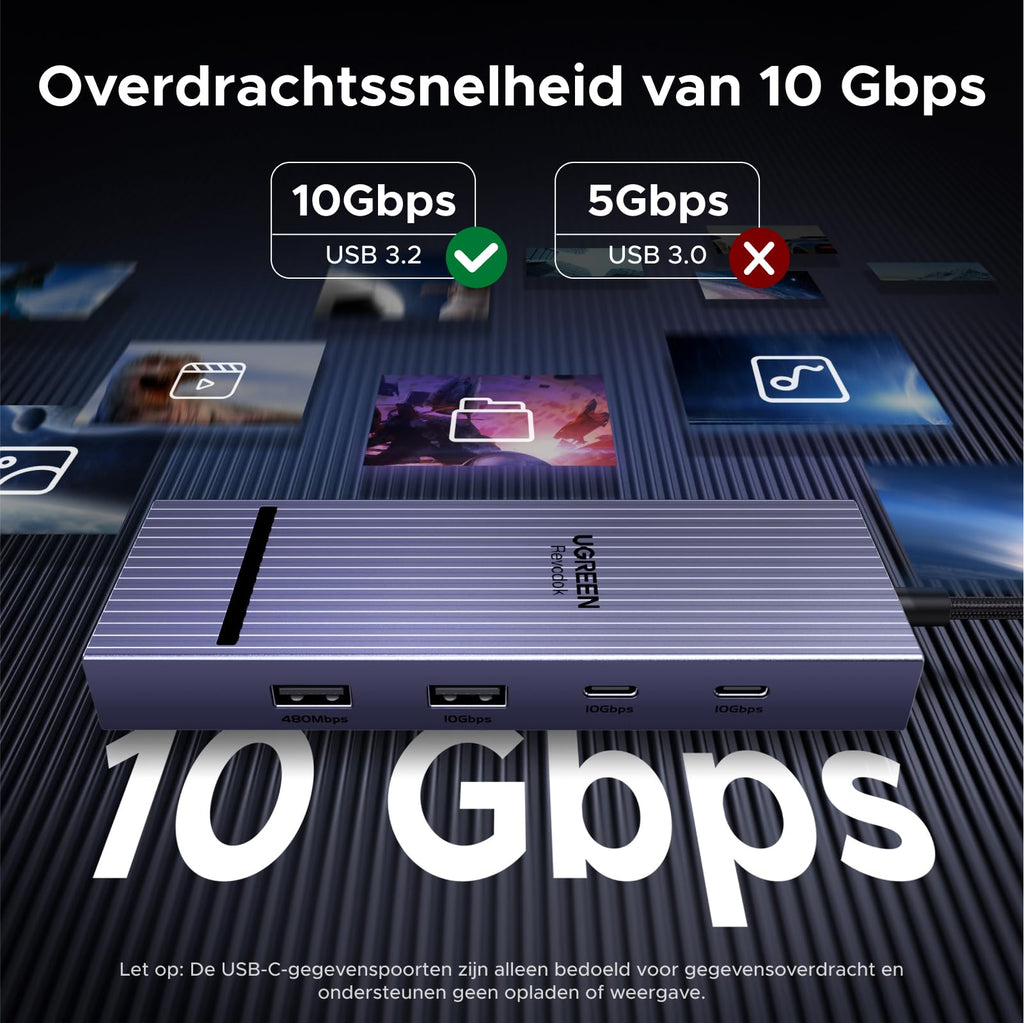 UGREEN Revodok Pro 1071 7 - IN - 1 USB - C - hub (4K@60Hz, 10Gbps, 100W PD)