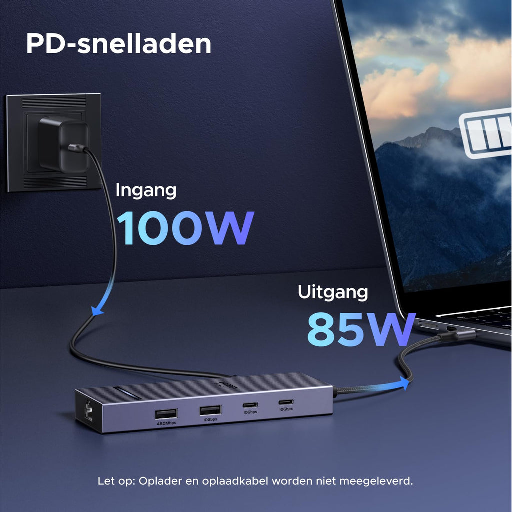 UGREEN Revodok Pro 1071 7 - IN - 1 USB - C - hub (4K@60Hz, 10Gbps, 100W PD)