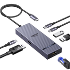 UGREEN Revodok Pro 1071 7-IN-1 USB-C-hub (4K@60Hz, 10Gbps, 100W PD)